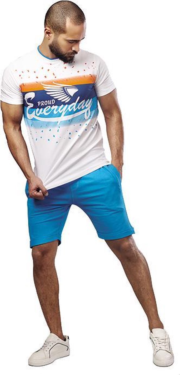 Embrator mannen Huispak / Zomerset Proud Everyday wit/turquoise maat XL