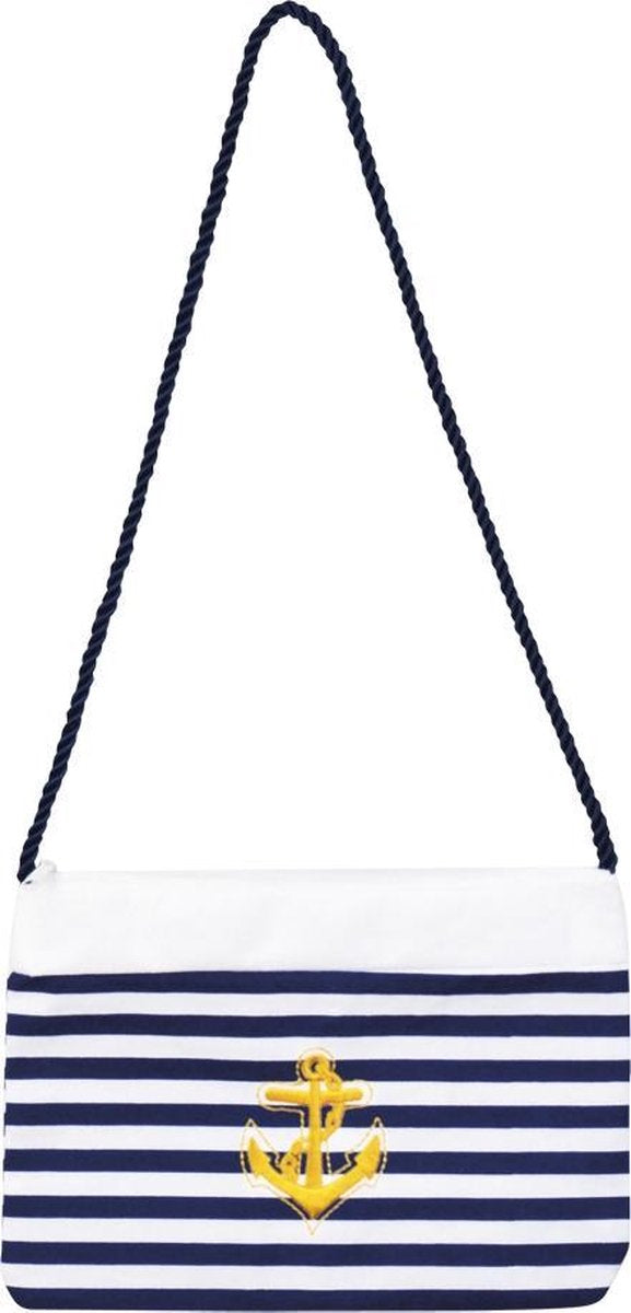 12 stuks: Handtas Marine - Blauw-Wit