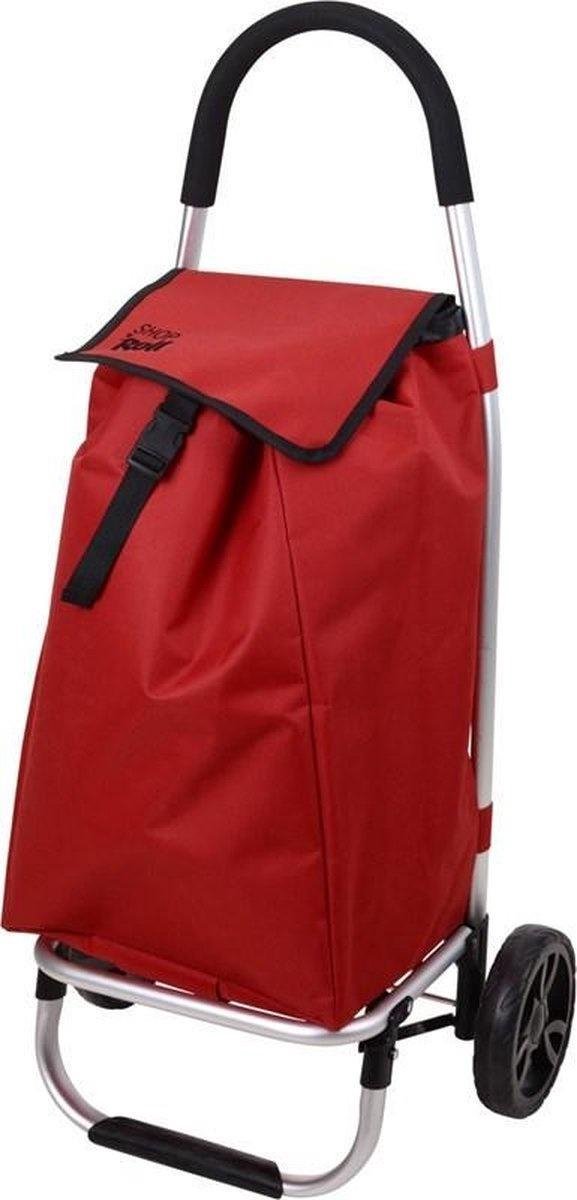 Boodschappentrolley alu rood 85x41x12cm