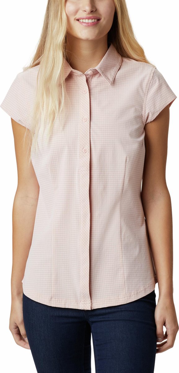 Columbia Saturday Trail Ii Stretch Print Ss Outdoorblouse Dames - Peach Cloud End - Maat XS