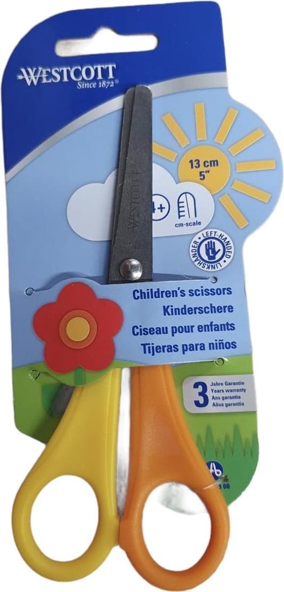 BS - Westcott Kinderschaar - Geel / Oranje Linkshandig - 13CM