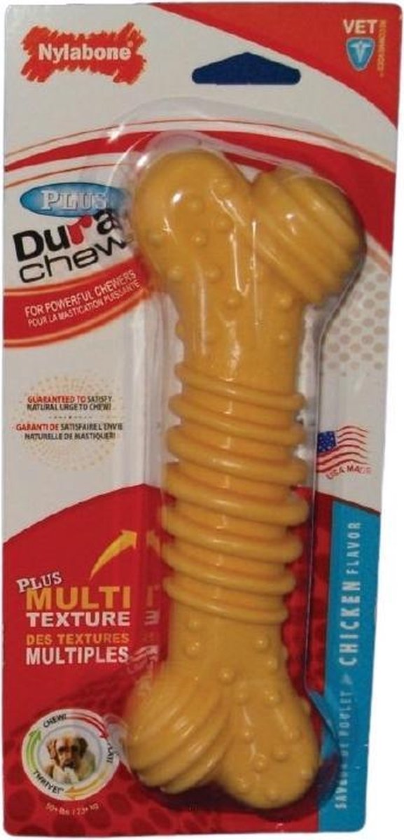 Nylabone Kauwspeelgoed Dura Chew Kip 110 Gram Nylon Beige