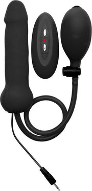 Ouch! – Siliconen Opblaasbare Vibrator met Penis Vorm - Zwart