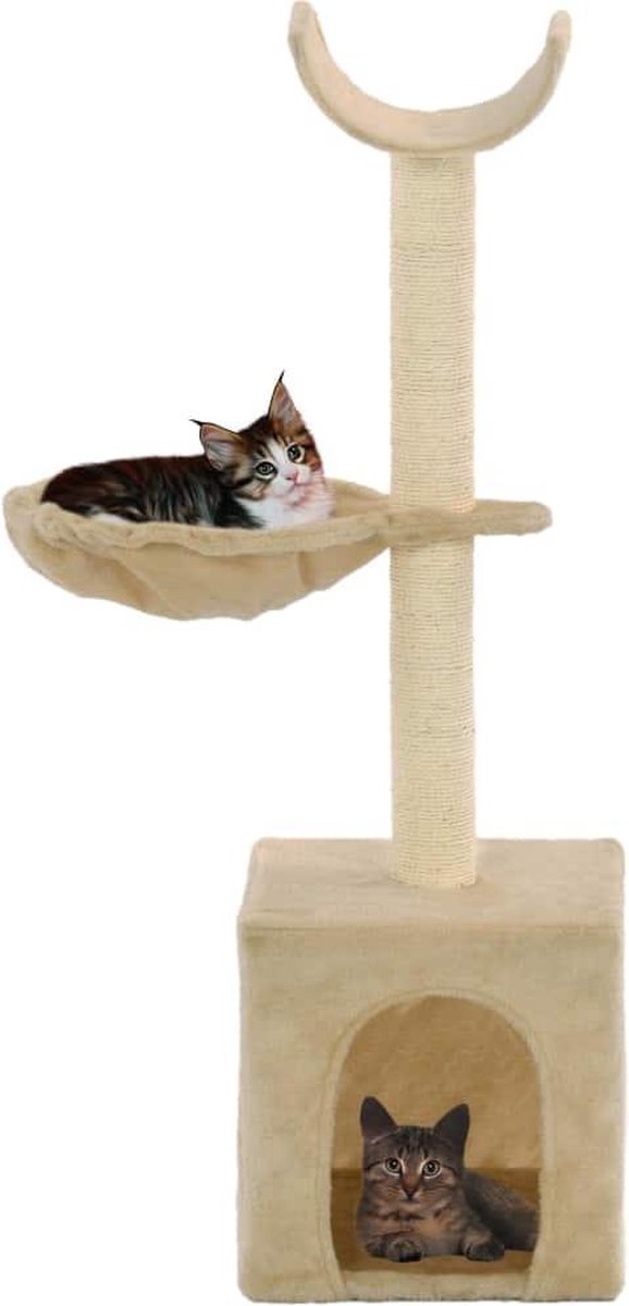Kattenkrabpaal met sisal krabpalen 105 cm beige