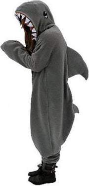 KIMU Onesie haai baby pakje grijs kostuum vis - maat 68-74 - haaienpak romper pyjama