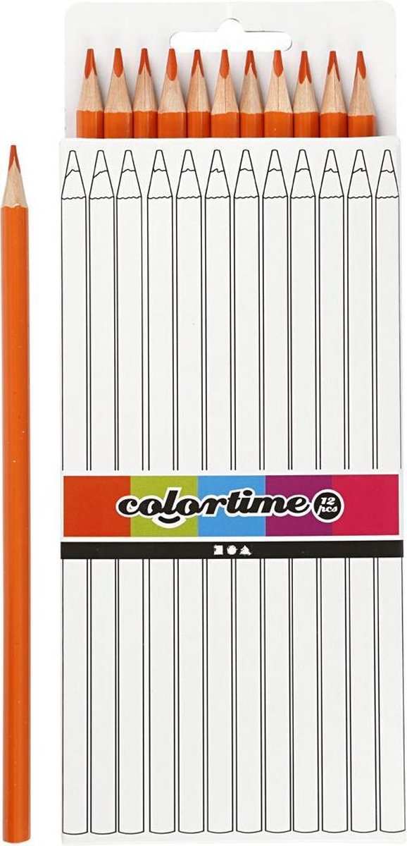 Colortime Kleurpotloden 3 Mm Vulling 17 Cm Oranje 12 Stuks