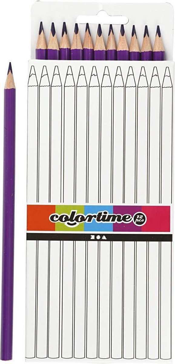 Colortime Kleurpotloden 3 Mm Vulling 17 Cm Paars 12 Stuks