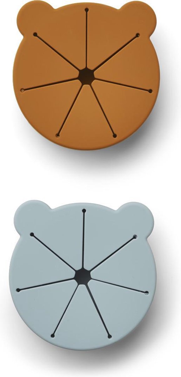 Kelly Snack Cup set van 2 Mr Bear Sea Blue / Mustard Mix | Liewood