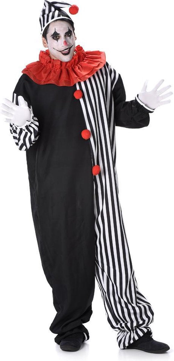Killer Clown Kostuum | Halloween kostuum voor Heren | Zwart – Rood | Maat S