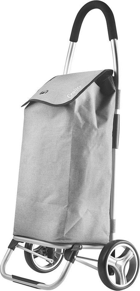 ShoppingCruiser® ‘Foldable’ Boodschappentrolley | Opvouwbare boodschappenwagen |Afneembare boodschappentas | Waterafstotend | Grijs