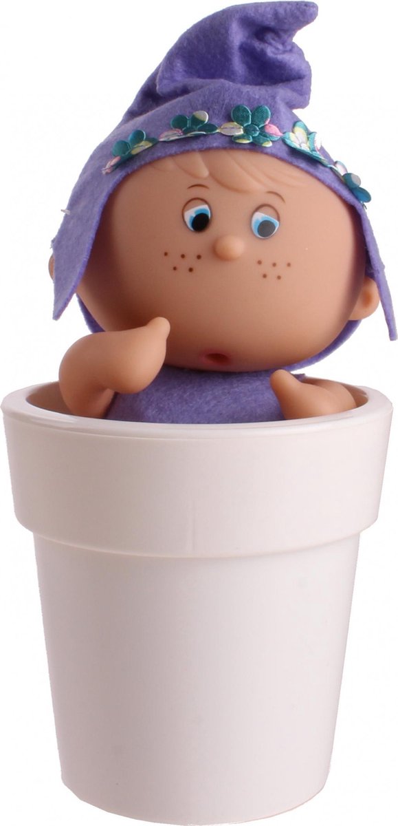 Falca Pop In Bloempot 21 Cm Paars/wit