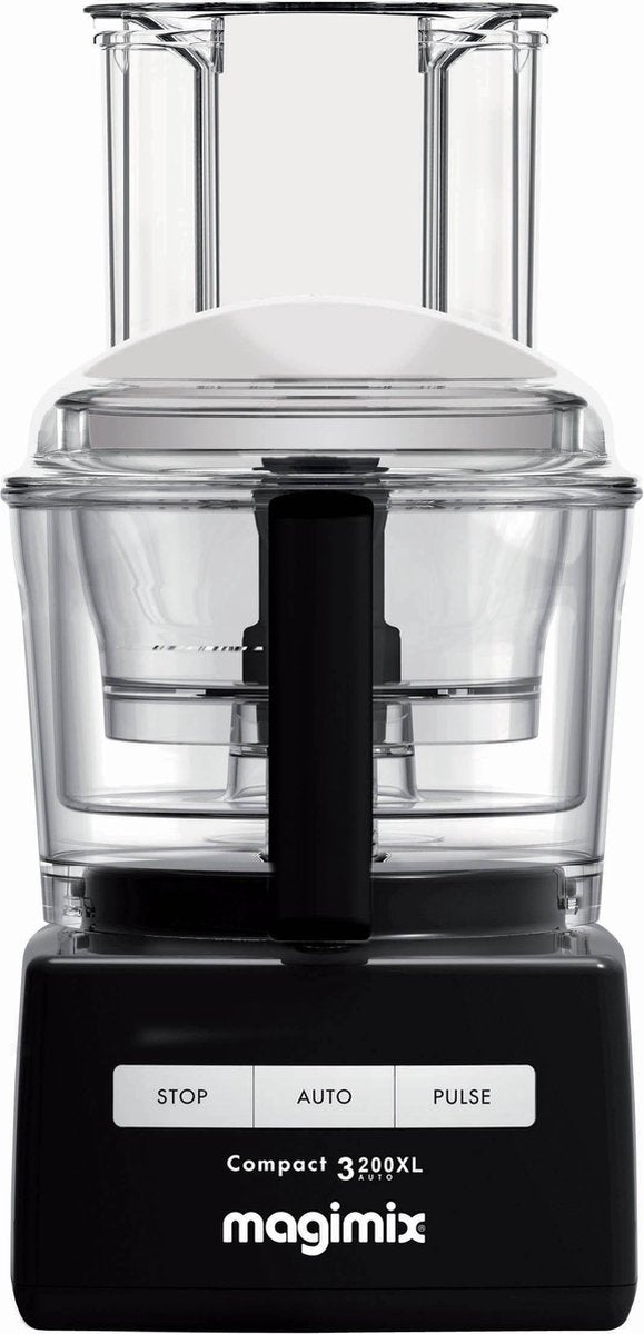 Magimix Foodprocessor Compact 3200 XL - Zwart - Inductiemotor - Professionele messen - 30 jaar motorgarantie
