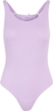 Pieces Rib Body - Bodystocking - Rib patroon - Purple  - XS/S   - Paars