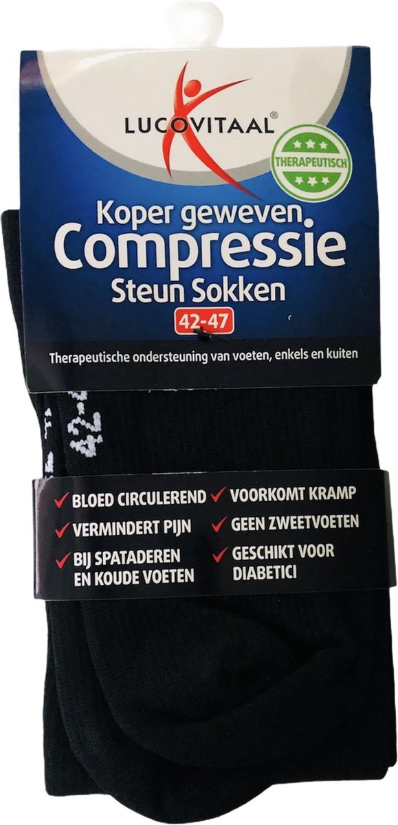 Lucovitaal Koper Geweven Compressie Steun Sokken - Maat 42-47