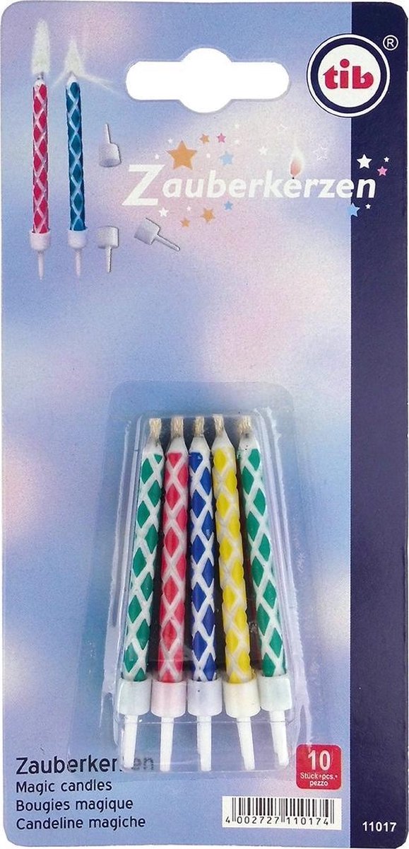 Tib Verjaardagskaarsen 6 Cm Wax 10 Stuks