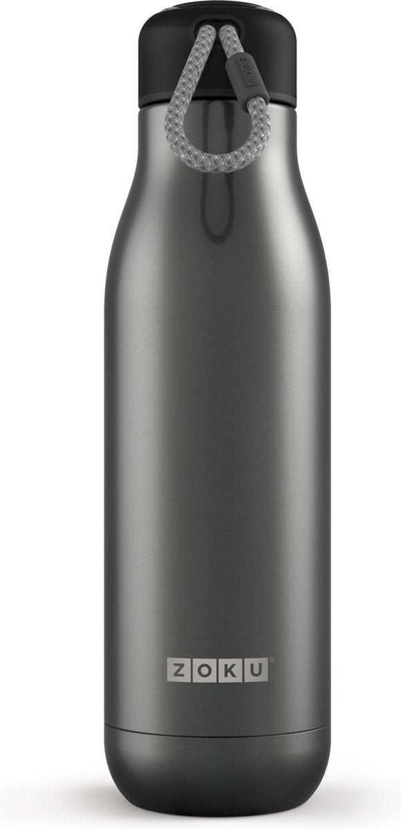 Zoku Hydration Drinkbeker - RVS - 750 ml - Zilverkleurig