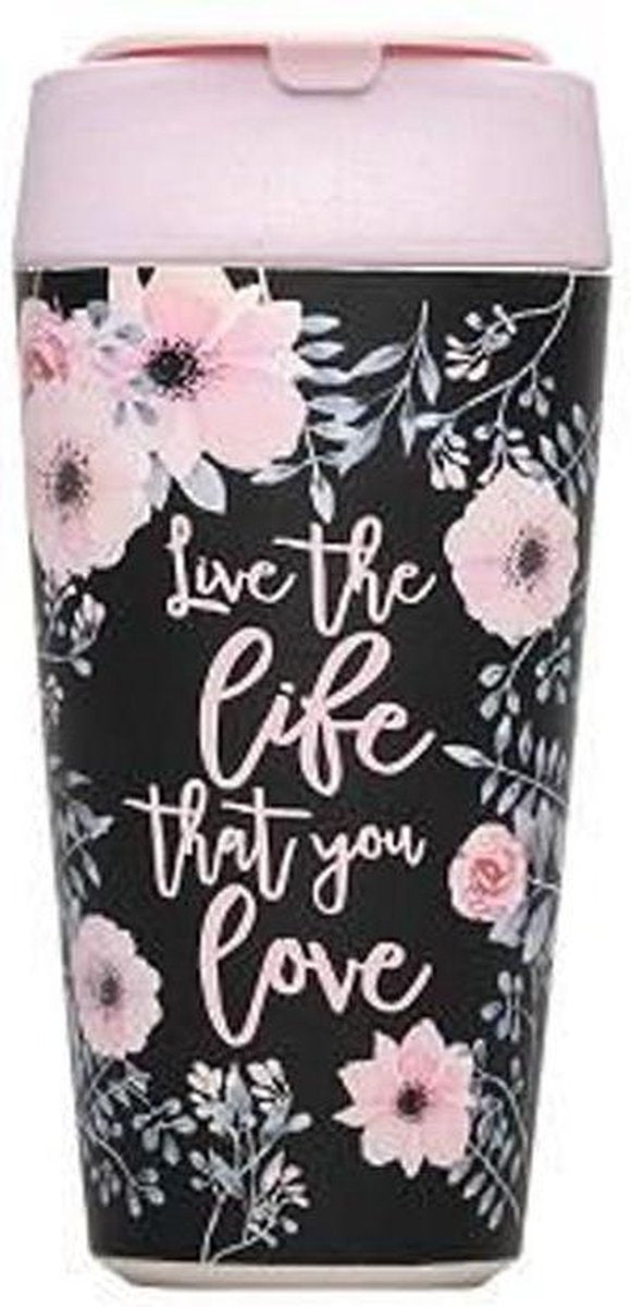 PLA/plant bioloco beker to go 420ml - Live the Life