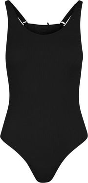 Pieces Rib Body - Bodystocking - Rib patroon - Black  - L/XL