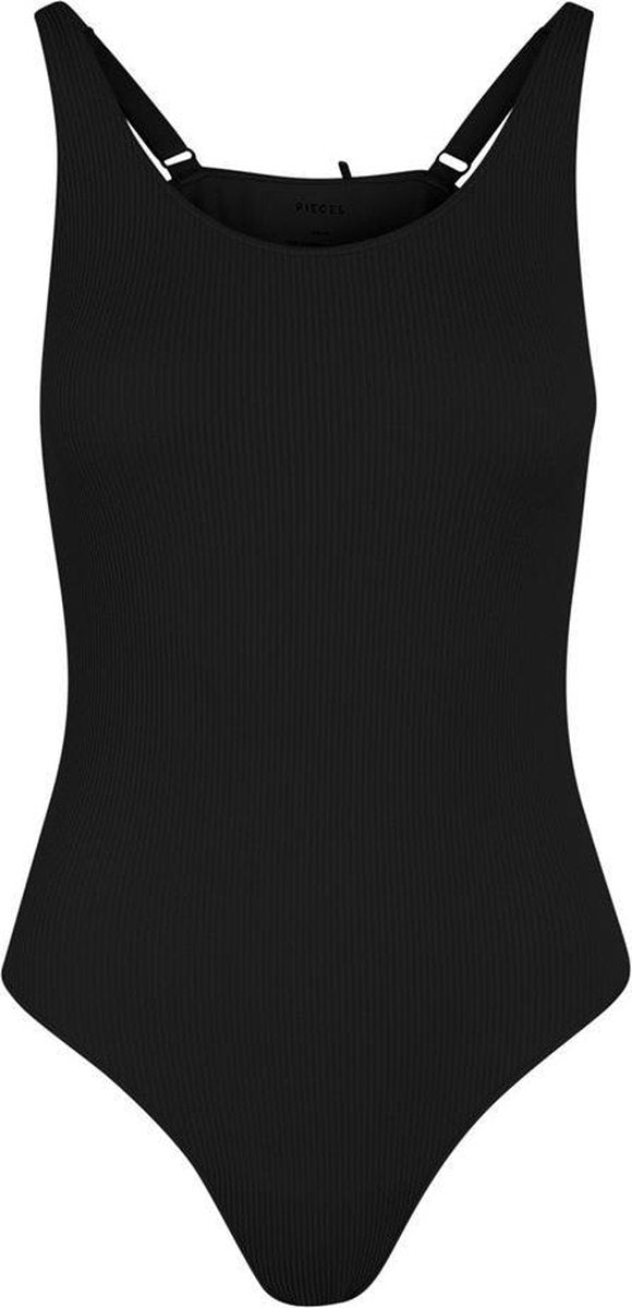 Pieces Rib Body - Bodystocking - Rib patroon - Black  - S/M