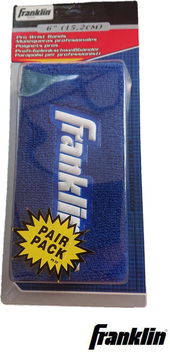 Franklin Pro onderarm/pols zweetband | 15.2cm | blauw | 2 stuks