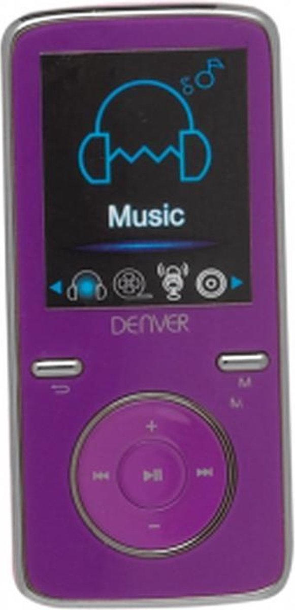 Denver MP4 Spelers 4gb +- 1000 nummers Paars + Earphones