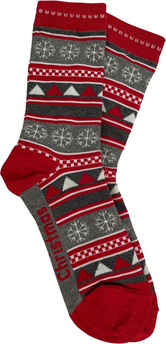 Hoogwaardige Happysocks Set | Happy Socks | One Size / Unisex | Rood / Grijs
