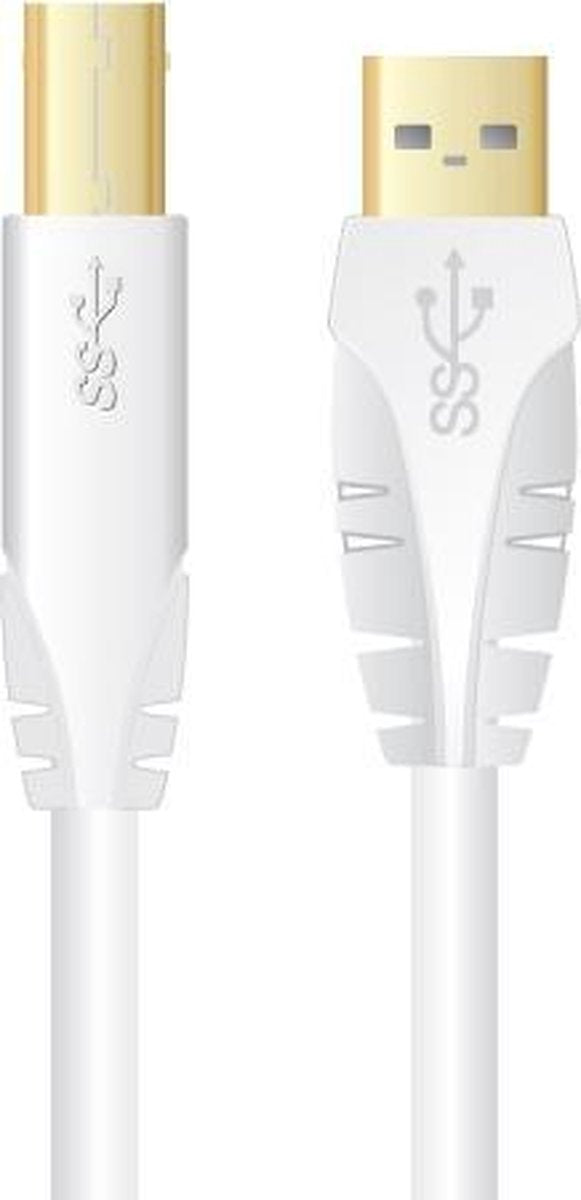 Sinox 3.0m USB 2.0 A-B M/M USB-kabel 3 m USB A USB B Wit