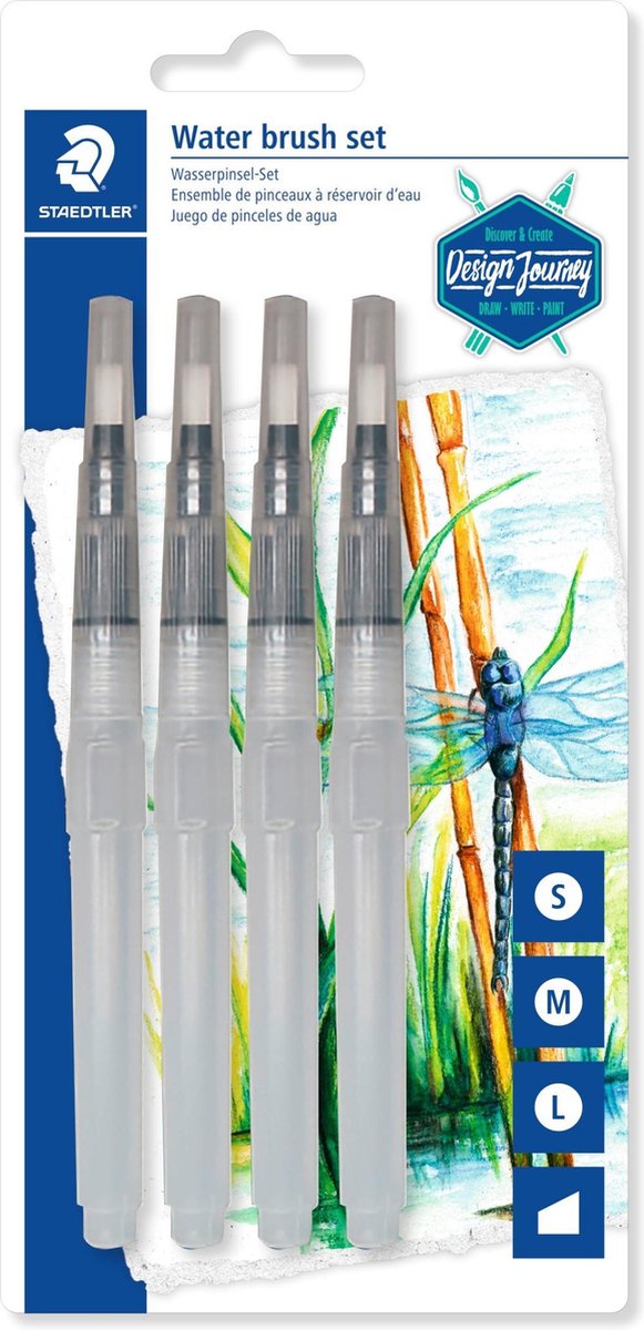 water fillable brush - blister 4 st divers