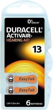 Duracell 13 hoorbatterijen - DA13 - oranje - 60 stuks (10 x 6 batterijen)