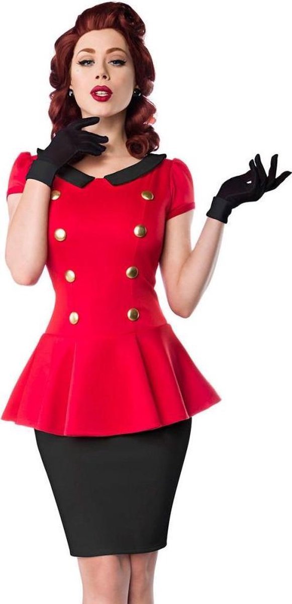 Belsira Korte jurk -XS- 50023 Rood/Zwart