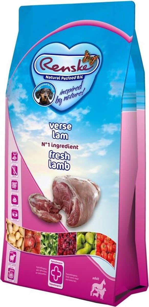 4x Renske Super Premium Adult Lam Graanvrij 2 kg