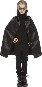 Dracula cape dubbel met kraag zwart voor kind one size