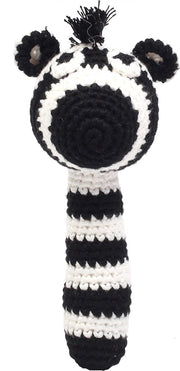 Naturezoo Rammelaar Zebra Gehaakt 14 Cm Zwart/wit