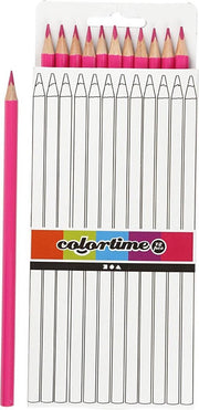 Colortime Kleurpotloden 3 Mm Vulling 17 Cm Roze 12 Stuks