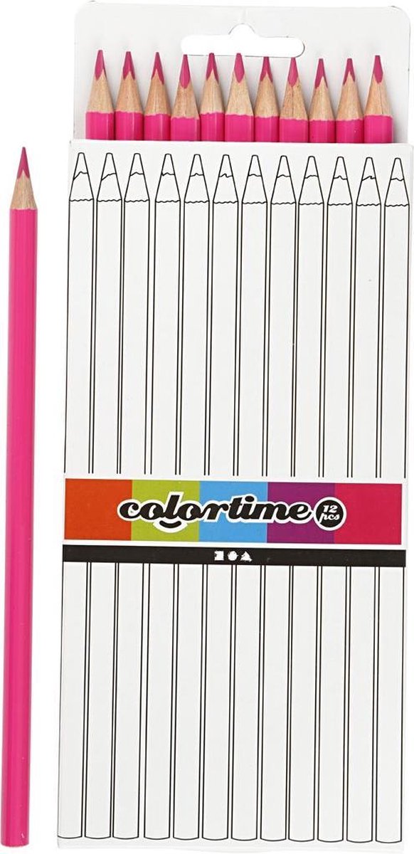 Colortime Kleurpotloden 3 Mm Vulling 17 Cm Roze 12 Stuks