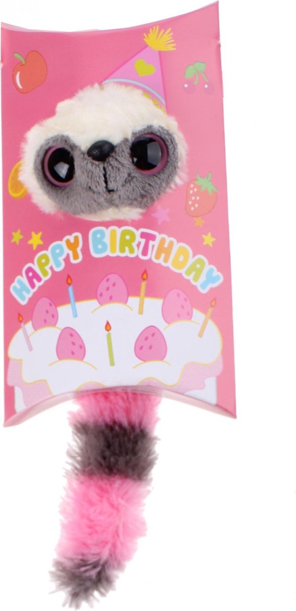 Aurora Knuffel In Geschenkverpakking Happy Birthday 9 Cm Roze
