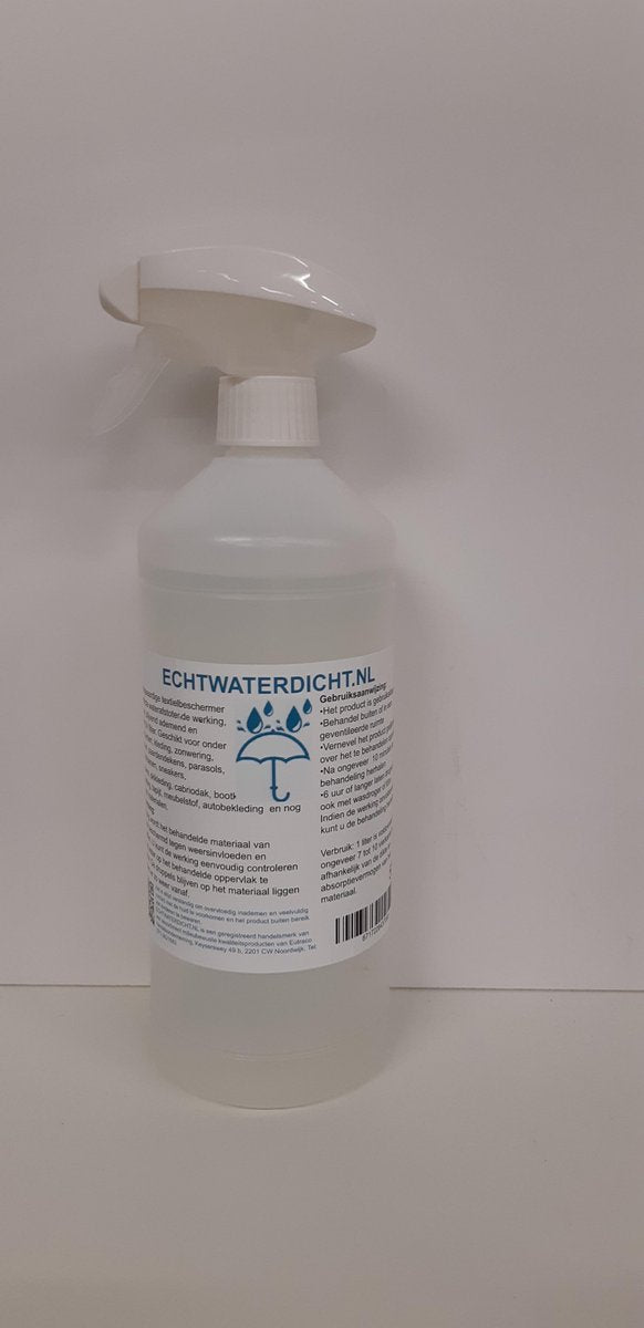 Waterafstotende spray. 1 Liter. ECHT WATERDICHT is een zeer hoogwaardige impregneerspray