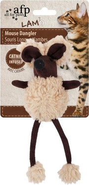 Afp mouse dangler lamswol met catnip assorti 16 cm