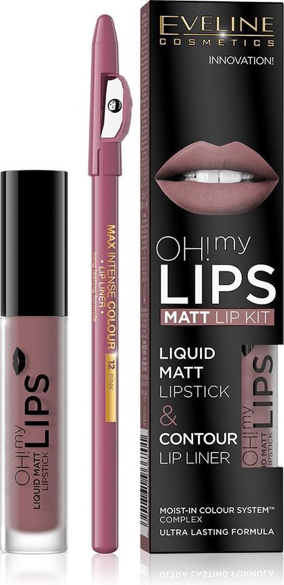 Eveline - Oh My Lips Liquid Matt Lipstick&Contour Lip Liner matowa pomadka i konturówka 4