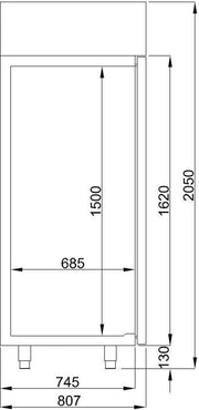 CombiSteel RVS Glasdeurkoelkast - Geforceerd - van -2°C tot +8°C - 700 liter - 7489.5020