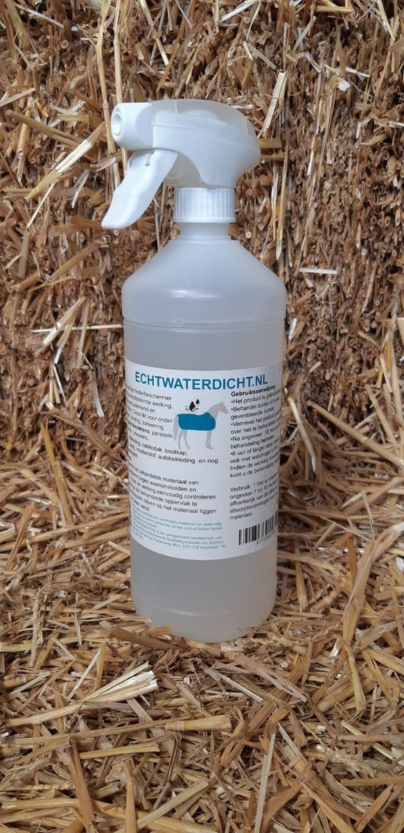 ECHTWATERDICHT 1 Liter voor paardendekens is een zeer hoogwaardige textielbeschermer met perfecte waterafstotende werking