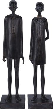 Beeld afrikaan man vrouw 40cm