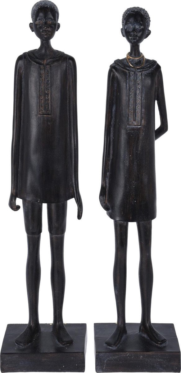 Beeld afrikaan man vrouw 40cm