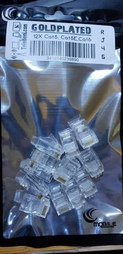 TeleBeni Connector Stekker 12X RJ-45 CAT5 / CAT 5E - Plug Voor Internet & Netwerk Kabel