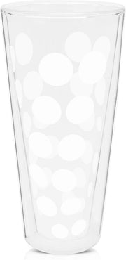 Zak!Designs Dotdot Latte macchiatoglas - Dubbelwandig - 40 cl - Wit