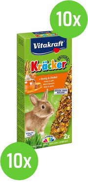 10 x Vitakraft Dwergkonijnkracker Honing / Spelt 2in1