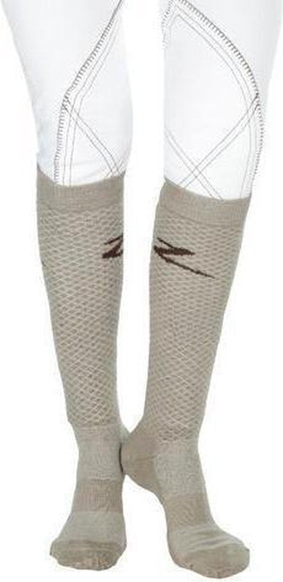 Horze Jacquard Kniekousen Zandbeige 36-38