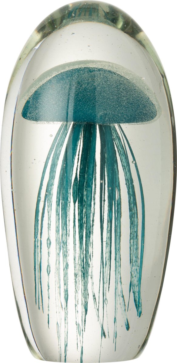 J-Line Presse Papier Kwal Glas Turquoise Large