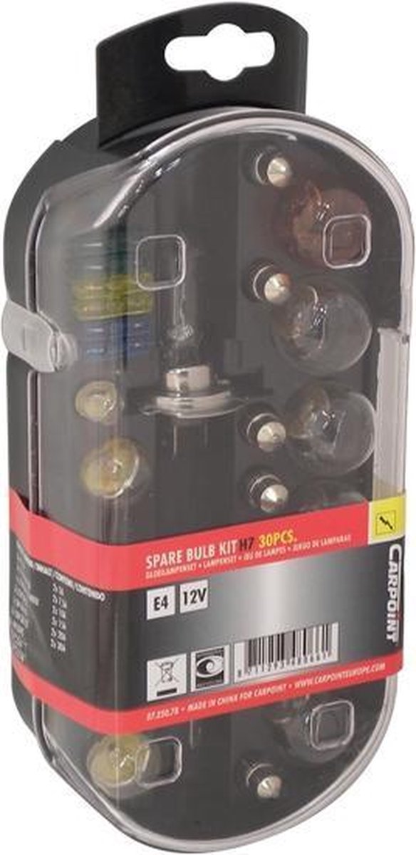 Carpoint 30-Delige Reservelampenset  - H7 Autolamp - Koplamp