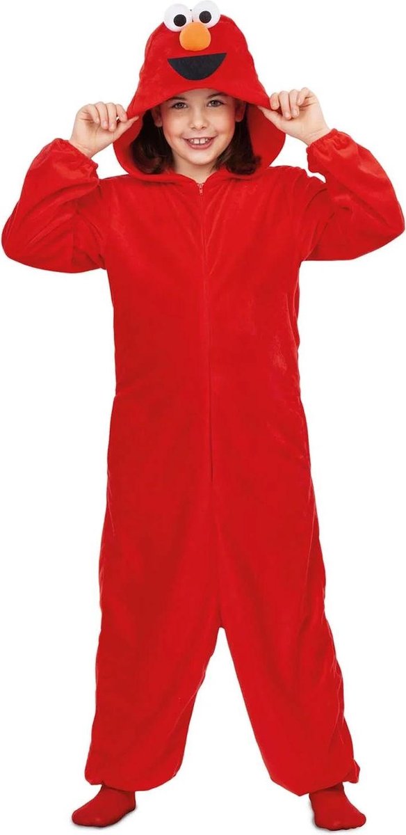 Elmo onesie | Sesamstraat | licentie kostuum voor kinderen | 10-12 jaar
